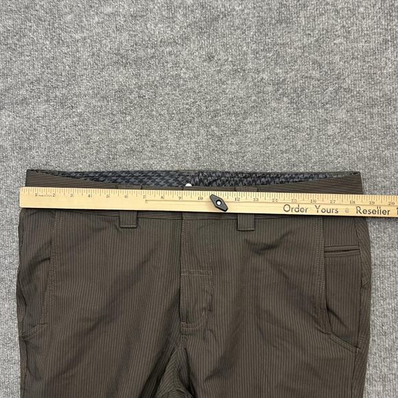 Lululemon Pants Men's 38 Brown Pinstripe Straight Leg Golf Dress Athletic Casual - Picture 7 of 11